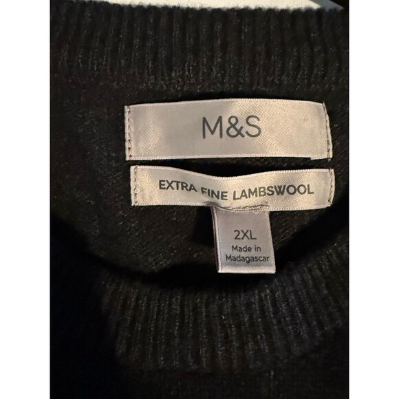 M & S  EXTRA FINE MERINO JUMPER-SIZE 2XL Multicolor Adult CREW NECK LONG SLEEVE - Picture 6 of 9